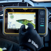 Trimble tablet in a cab with siteworks software