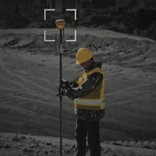 Surveyor at a construction site