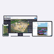 Trimble WorksManager software displayed on a desktop and mobile-friendly devices connecting construction crews to the information they need